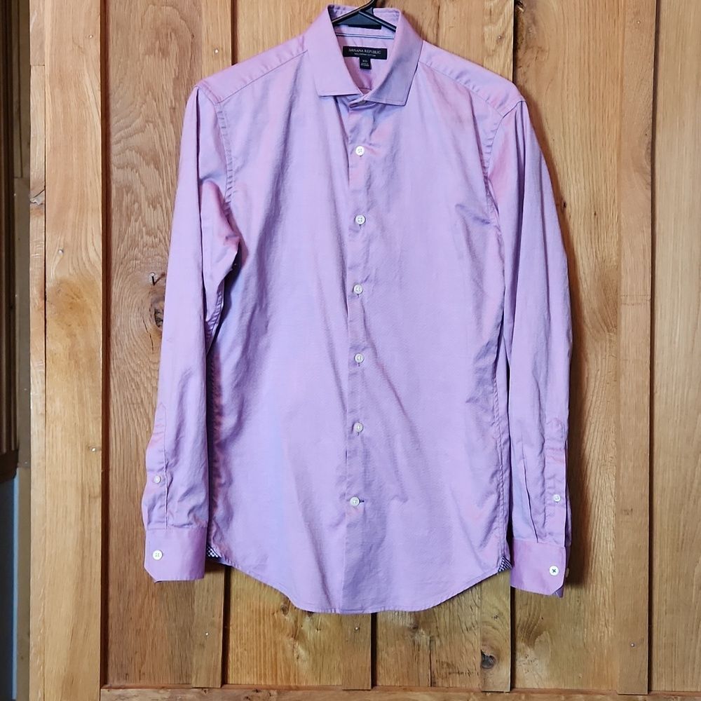 Banana Republic Long Sleeve Camden Fit Button Down Casual Shirt, XS, Purple